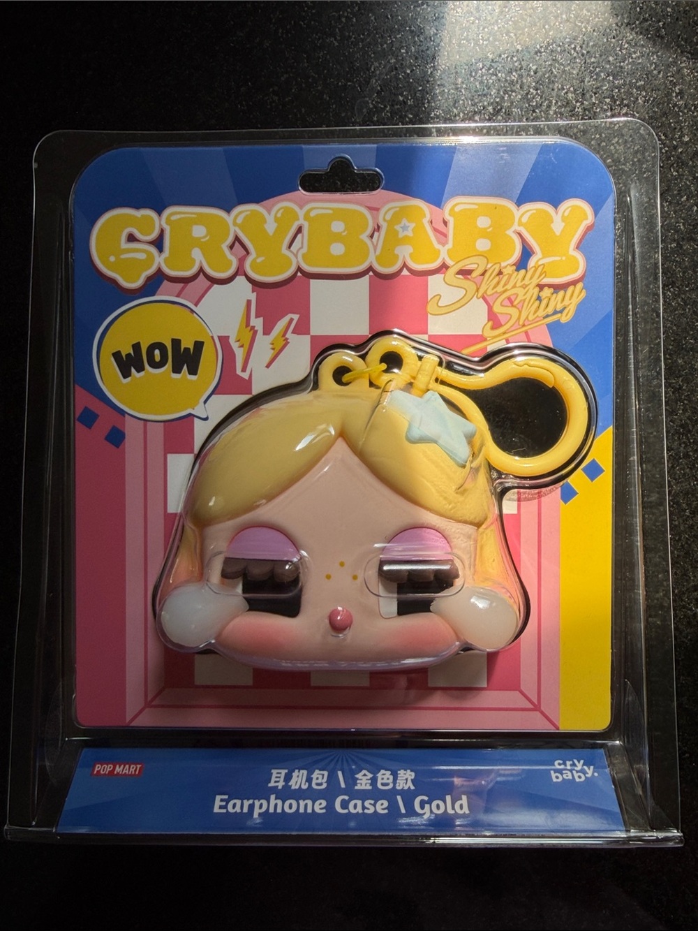 Popmart CRYBABY Shiny Shiny Gold Earphone Case - Gold